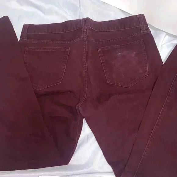 J. Crew The Sutton Burgundy Straight Legged Medium Rise Pants Womens Size 34x30. - Picture 2 of 6
